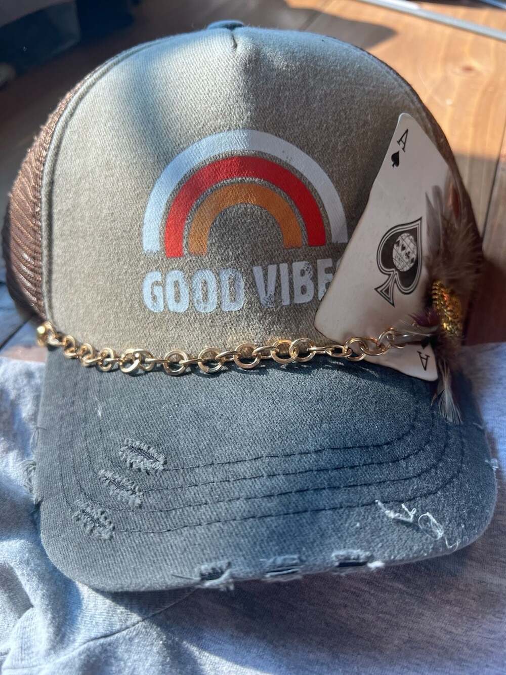 Good Vibes Cactus Graphic T-Shirt and Good Vibe Embellished Hat Set - Picture 4 of 6
